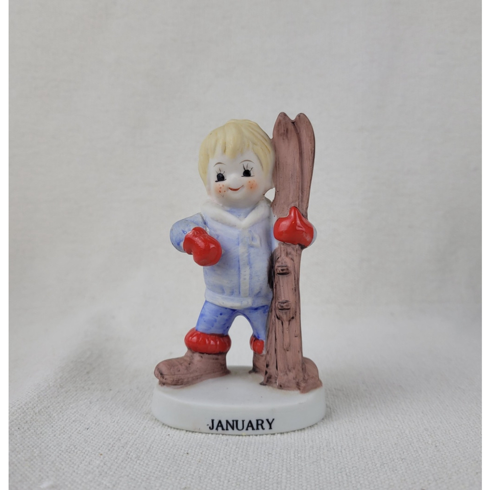 Vintage Lefton MONTHS OF THE YEAR Birthday Boy Figurines January